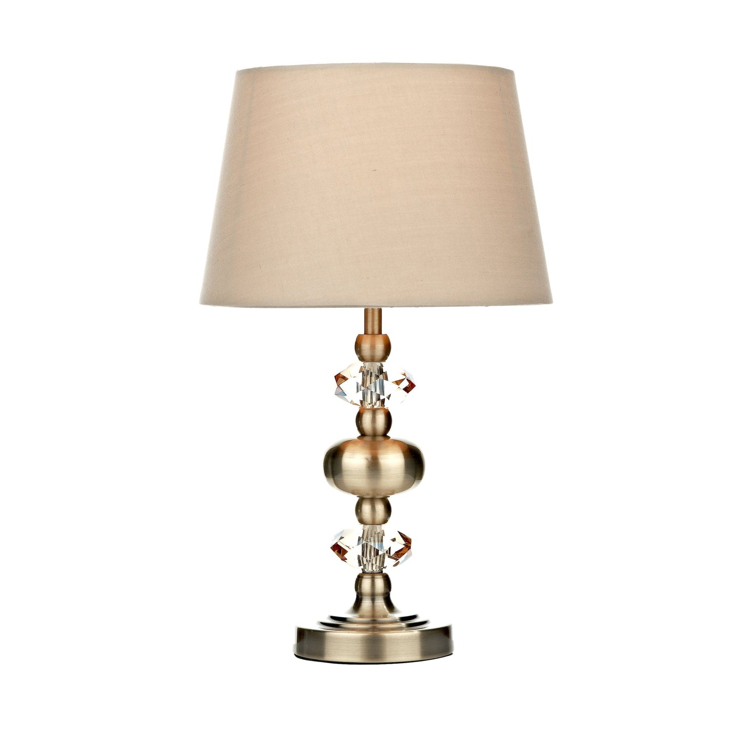 dar lighting Edith Touch Table Lamp Antique Brass complete with Shade EDI4175