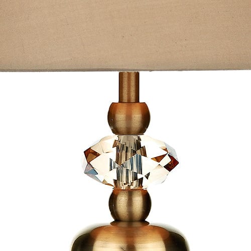 dar lighting Edith Touch Table Lamp Antique Brass complete with Shade EDI4175