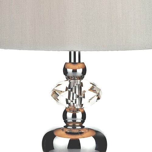 dar lighting Edith Touch Table Lamp Polished Chrome with Shade EDI4150