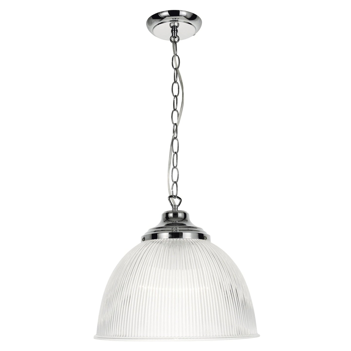 dar lighting Edna Pendant Ribbed Glass Polished Chrome EDN0108
