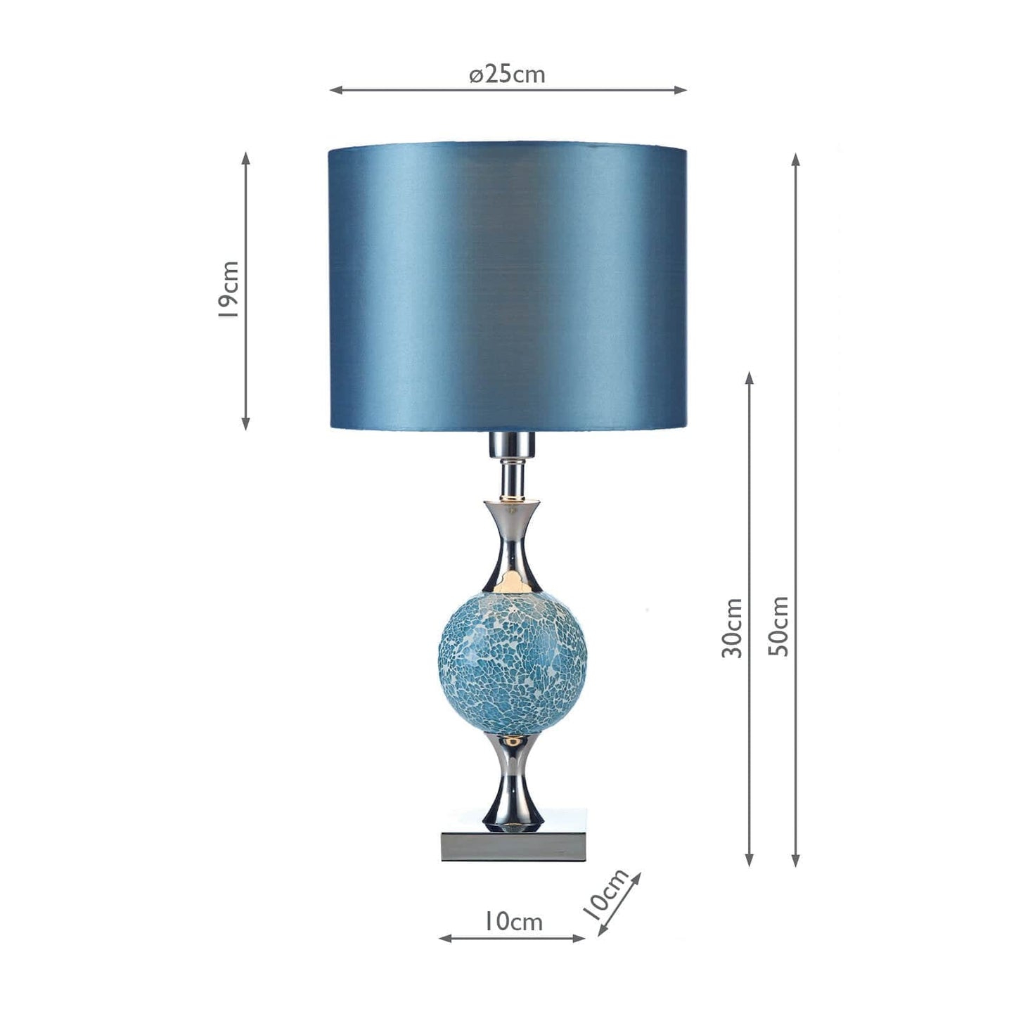 dar lighting Elsa Table Lamp Blue Mosaic With Shade ELS4223