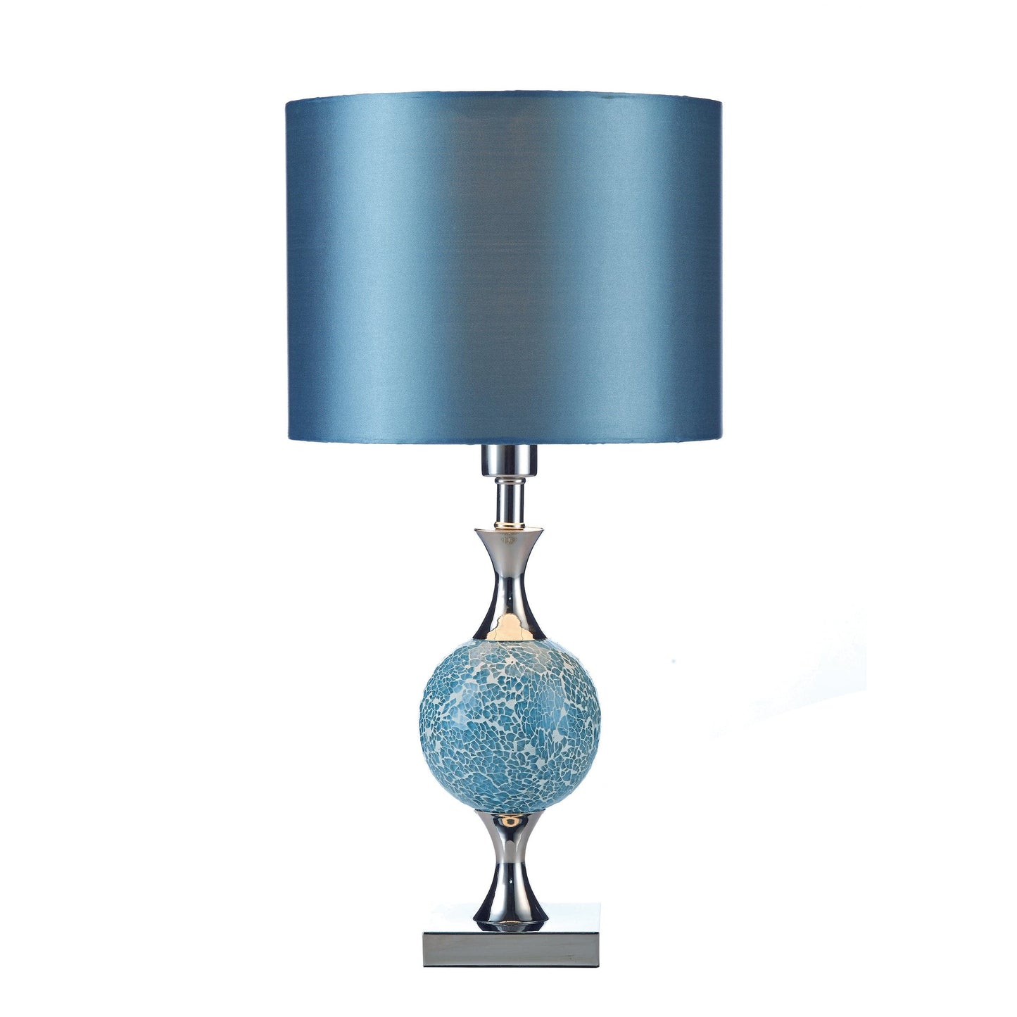 dar lighting Elsa Table Lamp Blue Mosaic With Shade ELS4223
