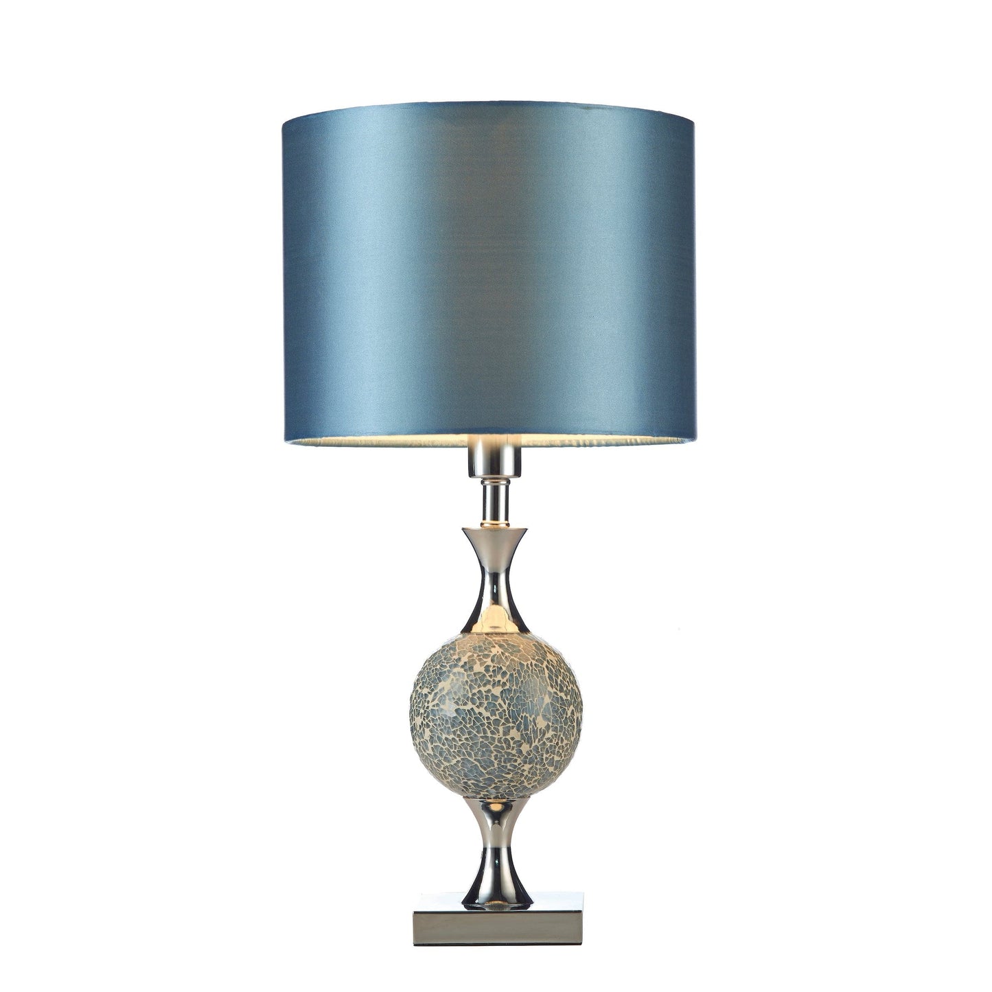 dar lighting Elsa Table Lamp Blue Mosaic With Shade ELS4223
