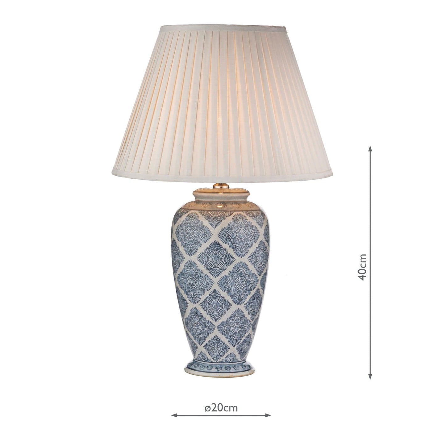 dar lighting Ely Table Lamp Blue/White Base Only ELY4223