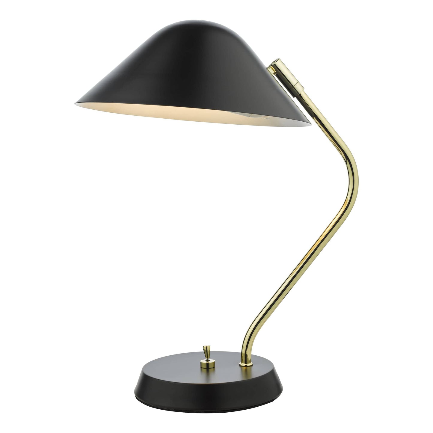 dar lighting Erna Task Table Lamp Polished Brass Satin Black ERN4122