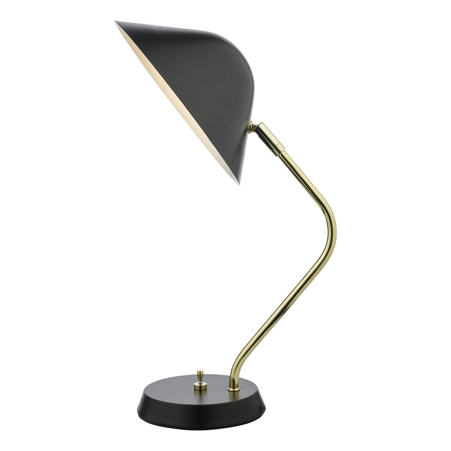 dar lighting Erna Task Table Lamp Polished Brass Satin Black ERN4122