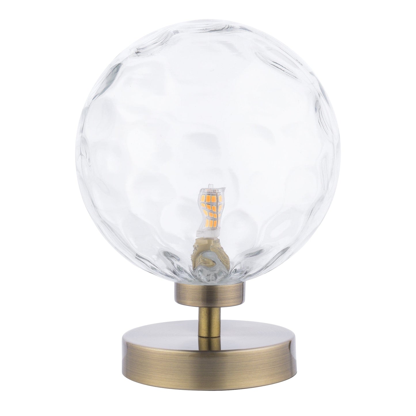 dar lighting Esben Table Lamp Antique Brass Clear Dimpled Glass ESB4175-12