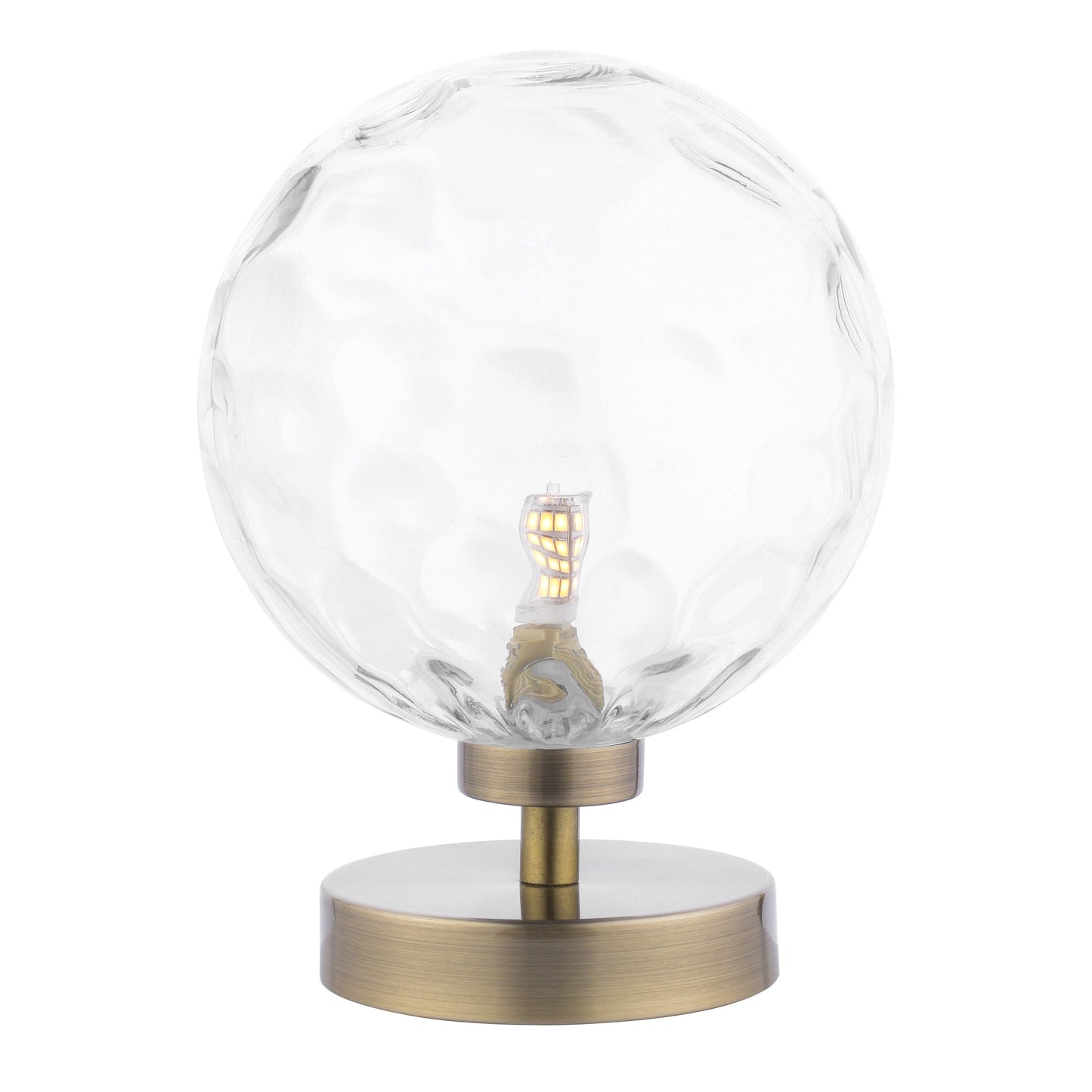 dar lighting Esben Table Lamp Antique Brass Clear Dimpled Glass ESB4175-12