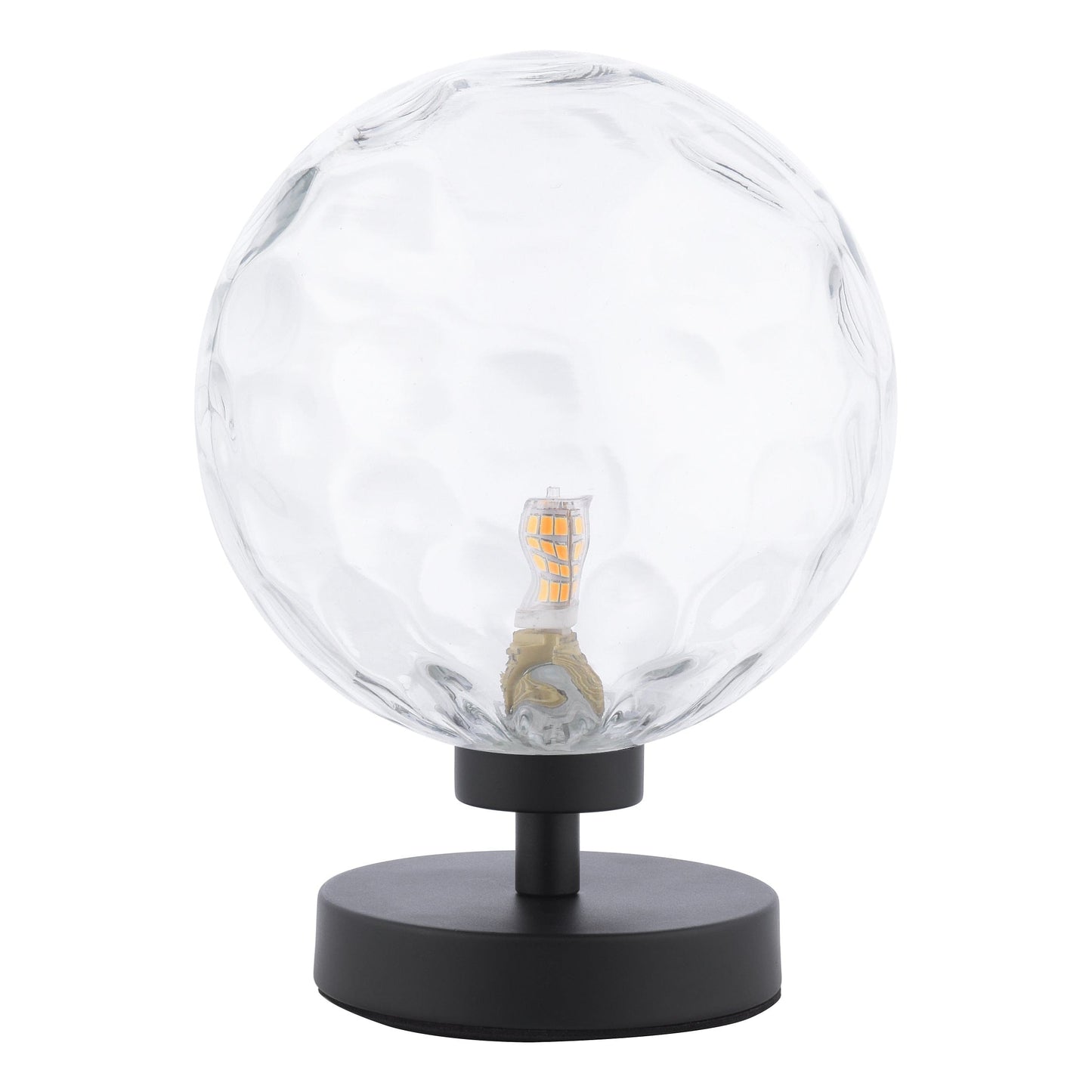 dar lighting Esben Table Lamp Matt Black Clear Dimpled Glass ESB4122-12