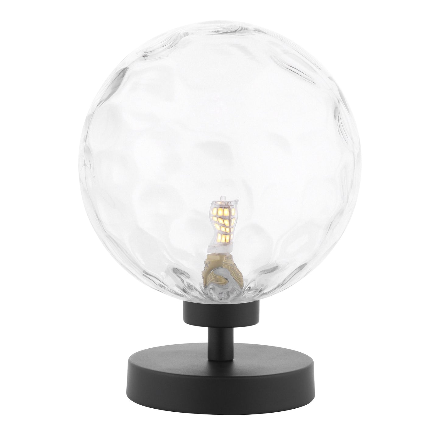 dar lighting Esben Table Lamp Matt Black Clear Dimpled Glass ESB4122-12