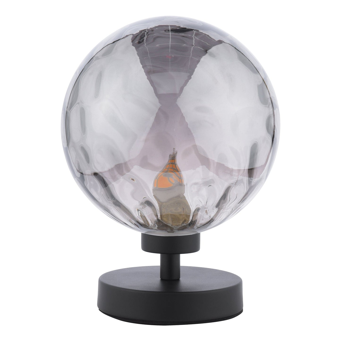 dar lighting Esben Table Lamp Matt Black Smoked Dimpled Glass ESB4122-10