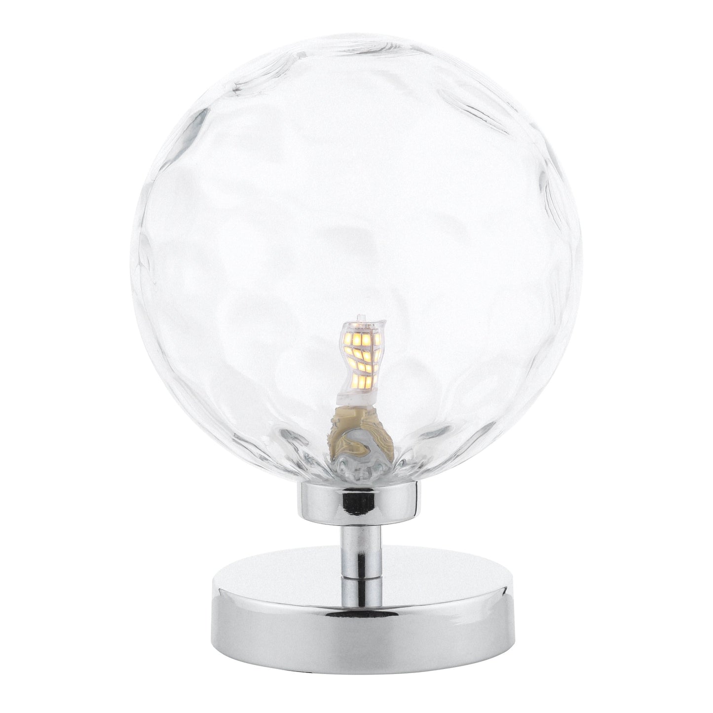 dar lighting Esben Table Lamp Polished Chrome Clear Dimpled Glass ESB4150-12