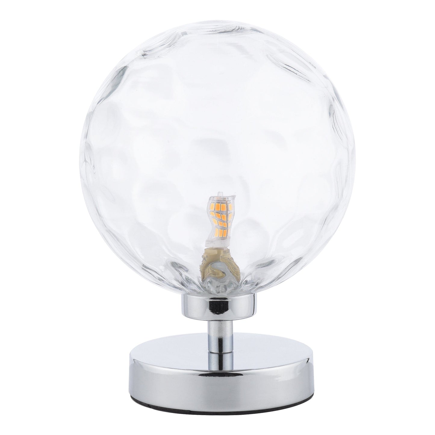 dar lighting Esben Table Lamp Polished Chrome Clear Dimpled Glass ESB4150-12