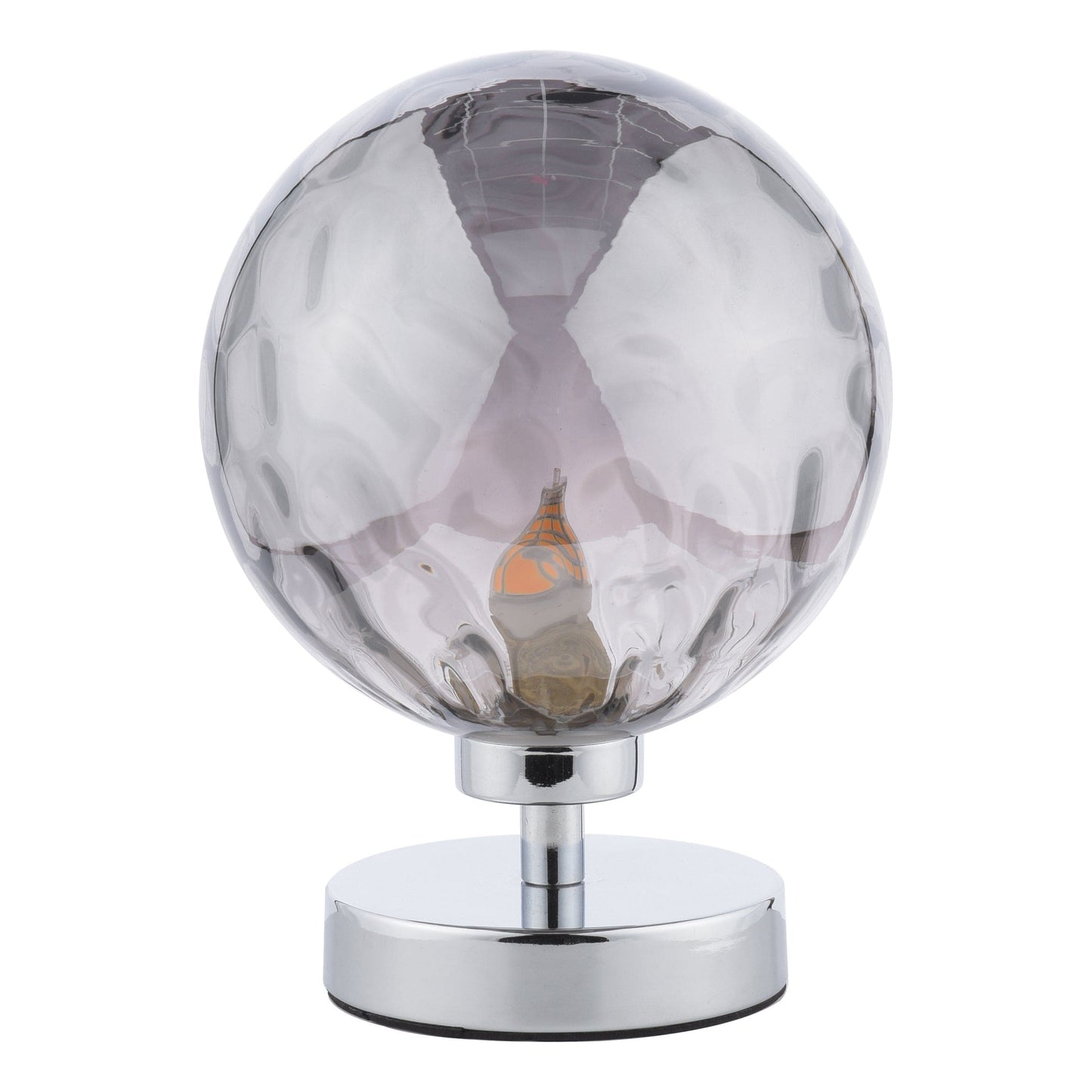 dar lighting Esben Table Lamp Polished Chrome Smoked Dimpled Glass ESB4150-10