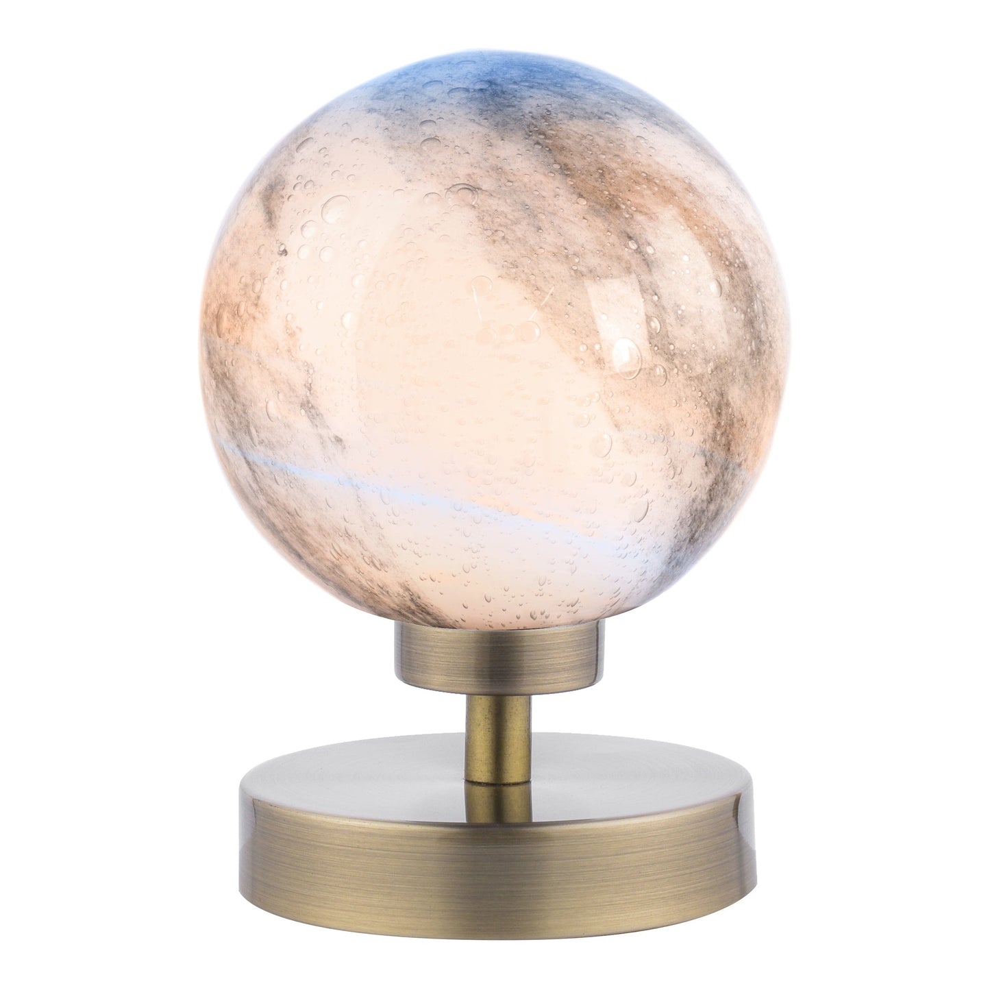 dar lighting Esben Touch Table Lamp Antique Brass With Planet Glass ESB4175-07