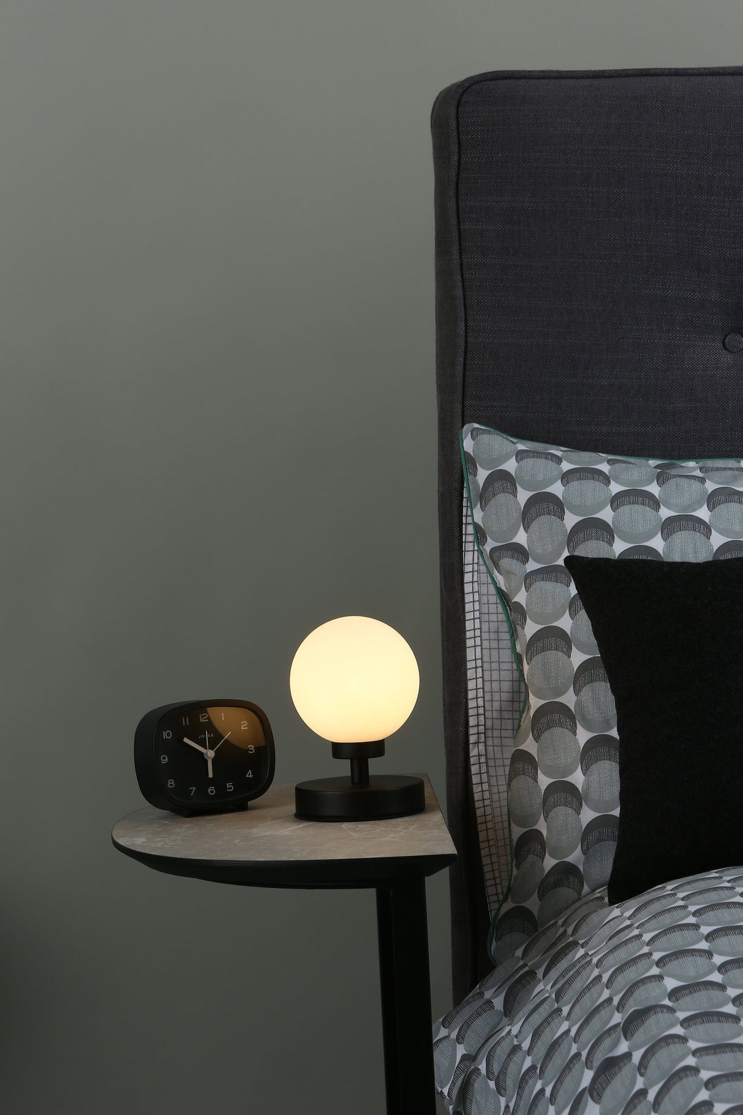 dar lighting Esben Touch Table Lamp Matt Black With Opal Glass ESB4122-02