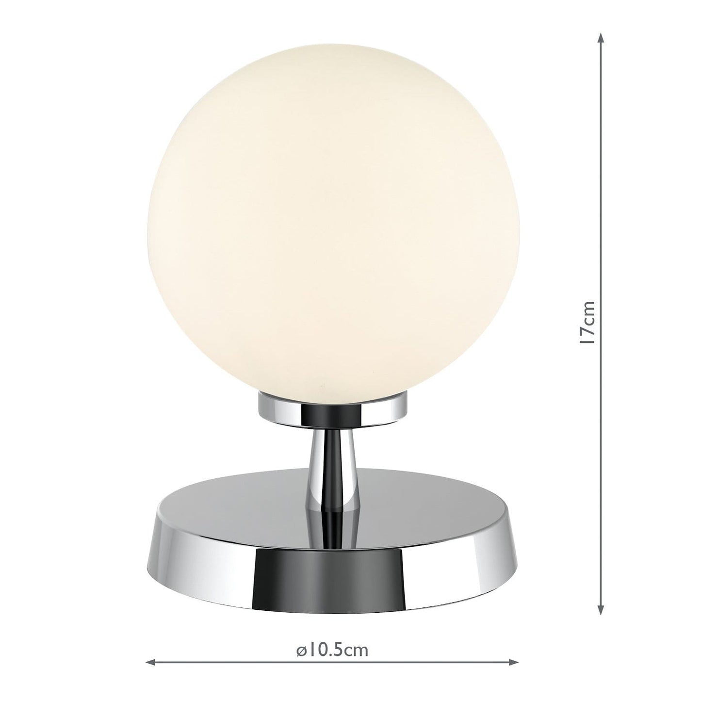 dar lighting Esben Touch Table Lamp Polished Chrome With Opal Glass ESB4150-02