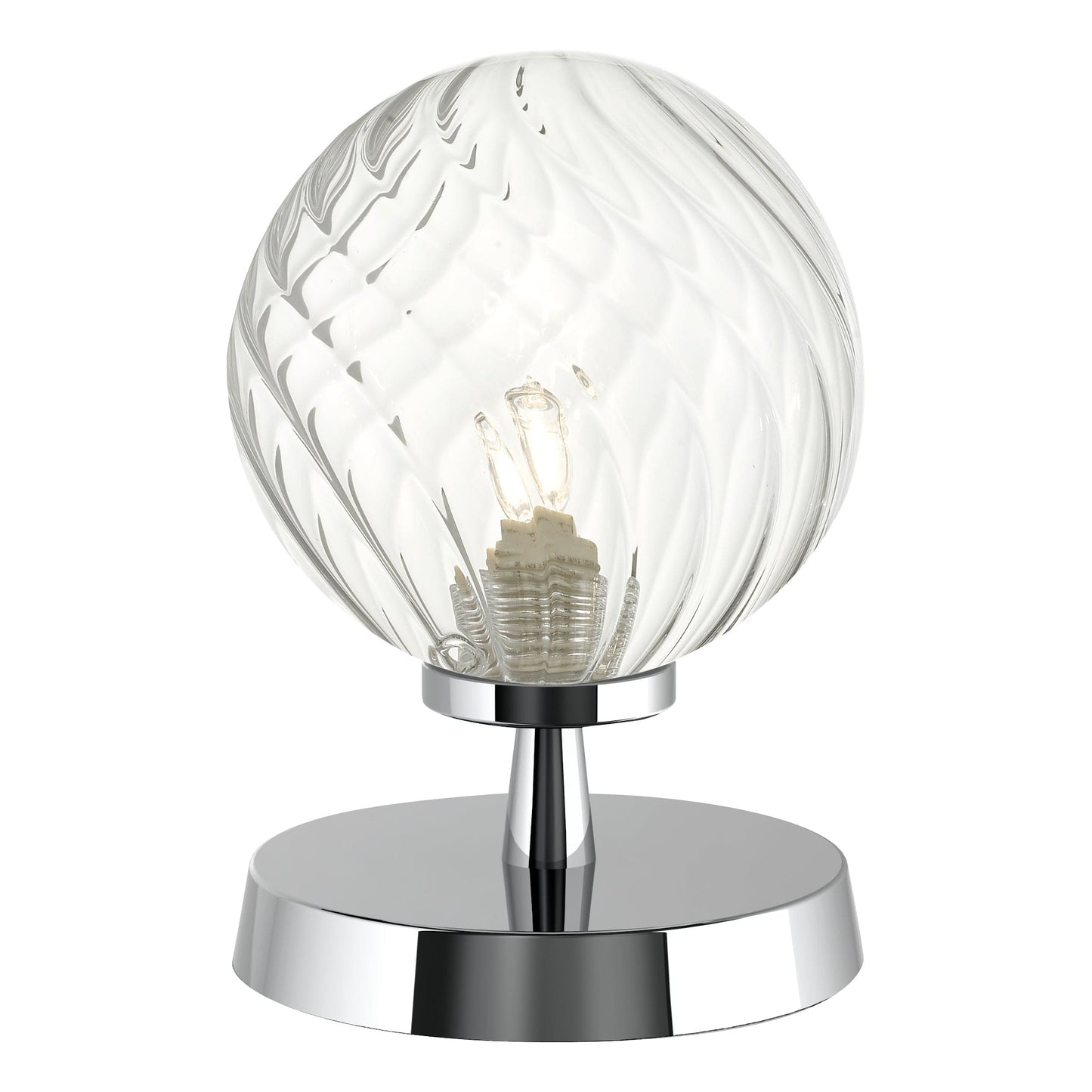dar lighting Esben Touch Table Lamp Polished Chrome With Twisted Glass ESB4150-03