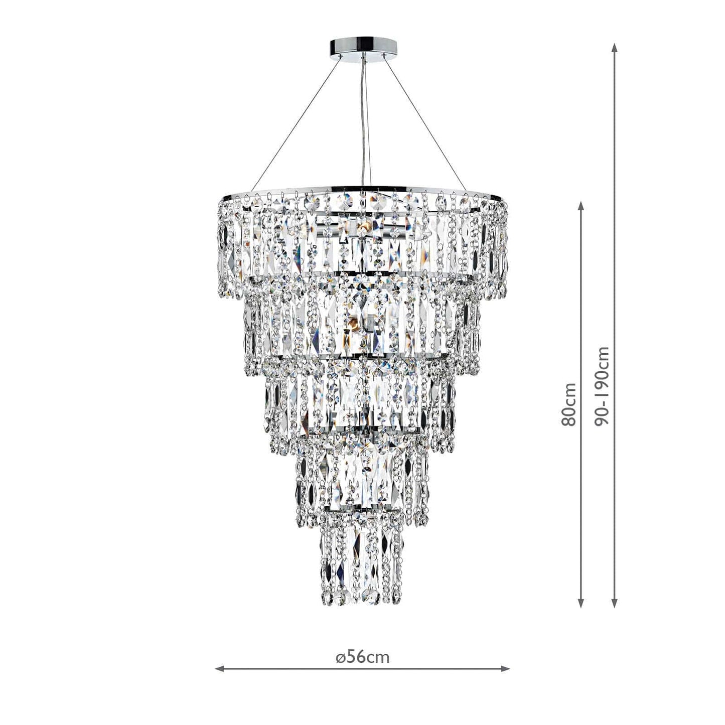 dar lighting Escala 6 Light Round Crystal Pendant ESC0650