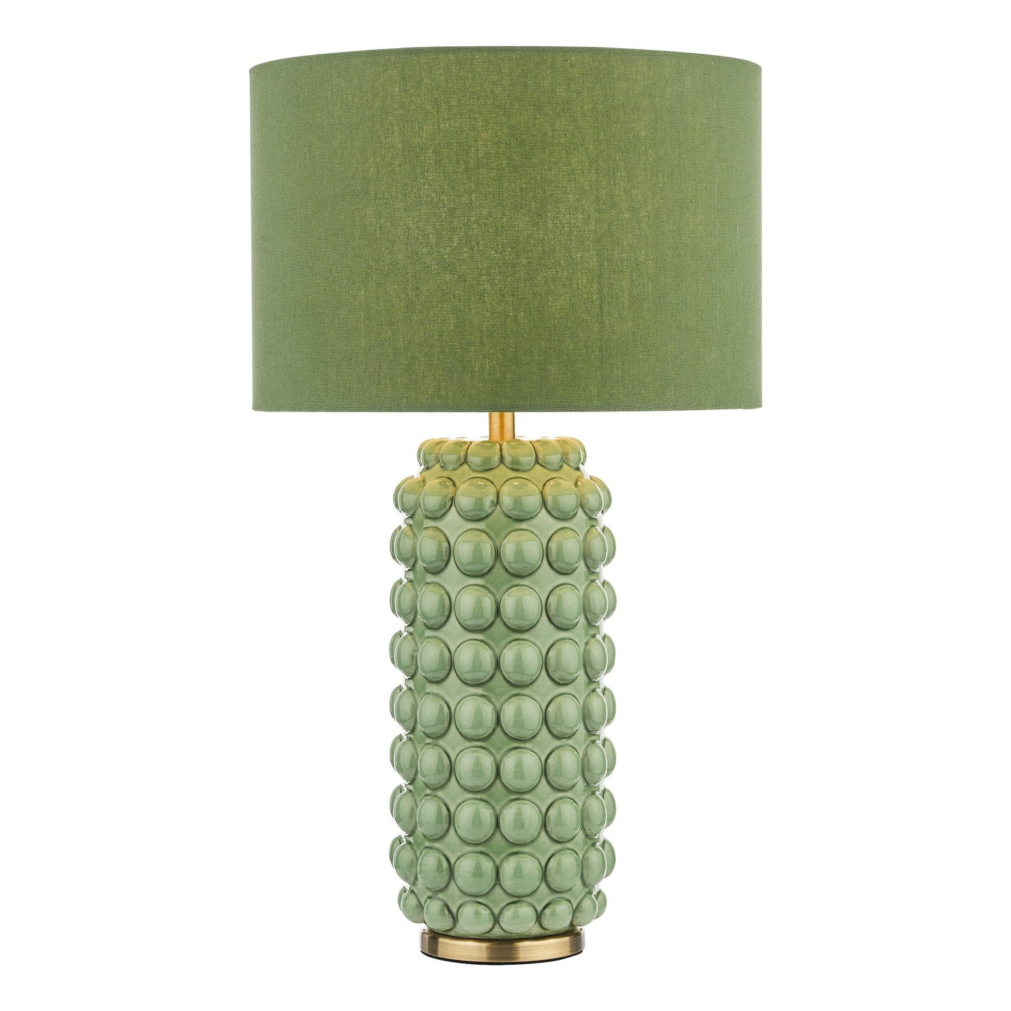 dar lighting Etzel Table Lamp Green Antique Brass With Shade ETZ4224