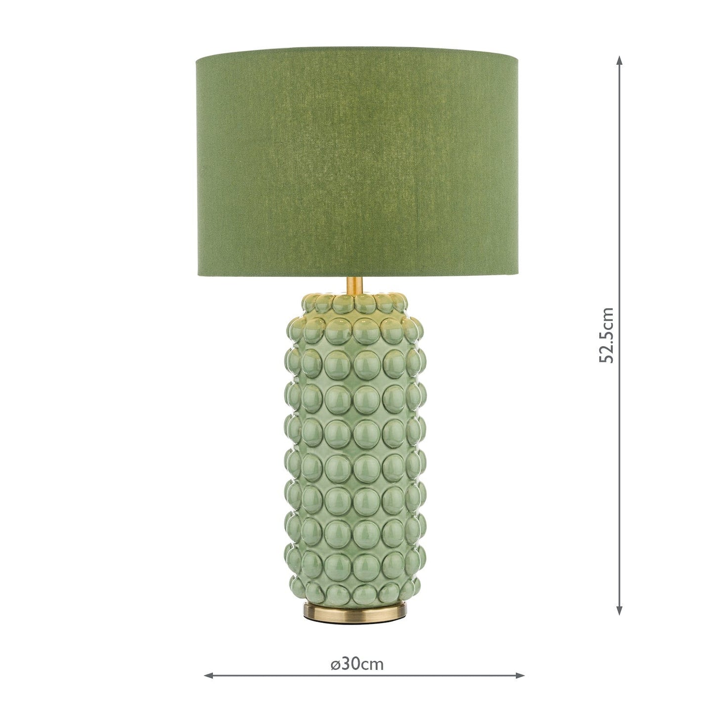 dar lighting Etzel Table Lamp Green Antique Brass With Shade ETZ4224