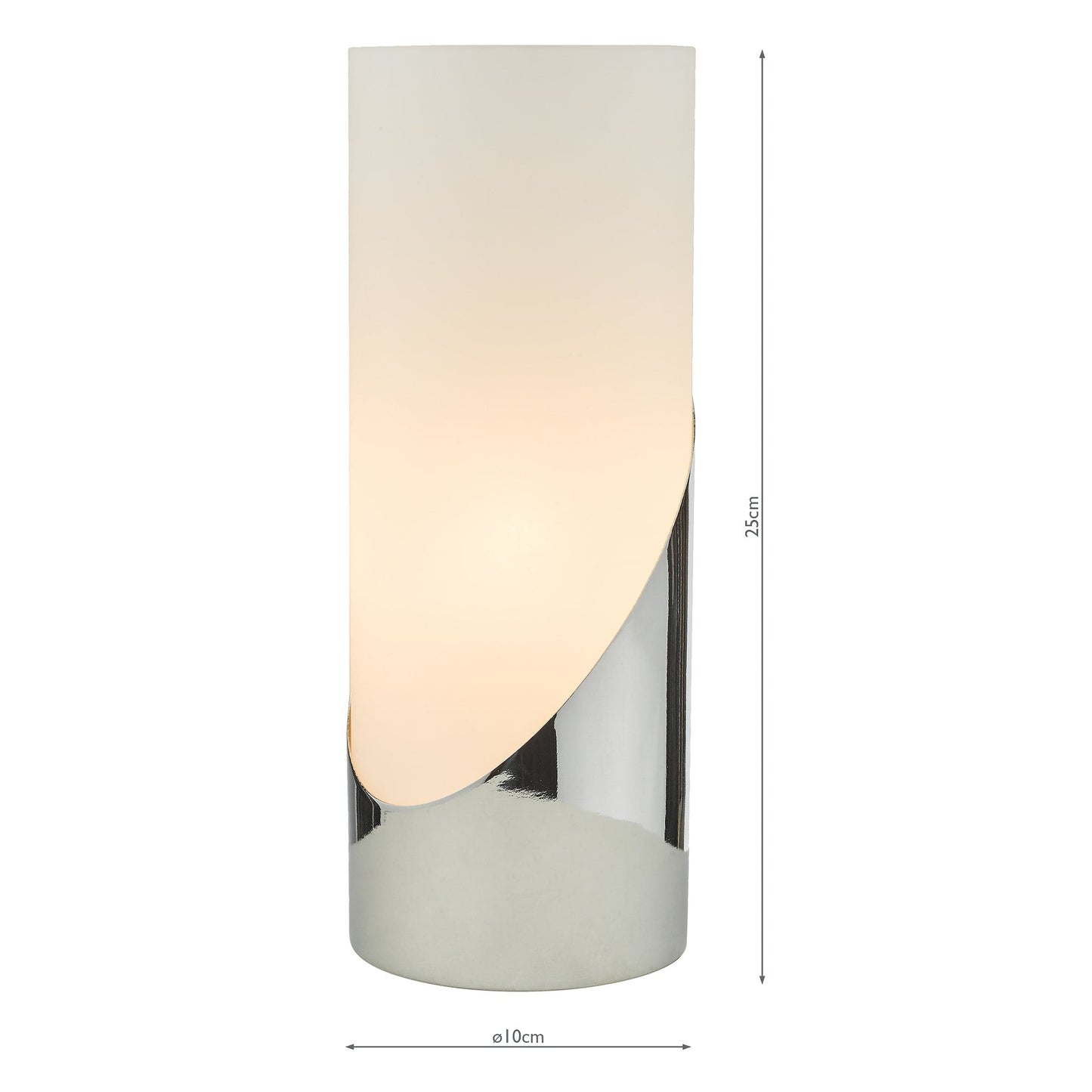 dar lighting Faris Touch Table Lamp Polished Chrome Opal Glass FAR4250
