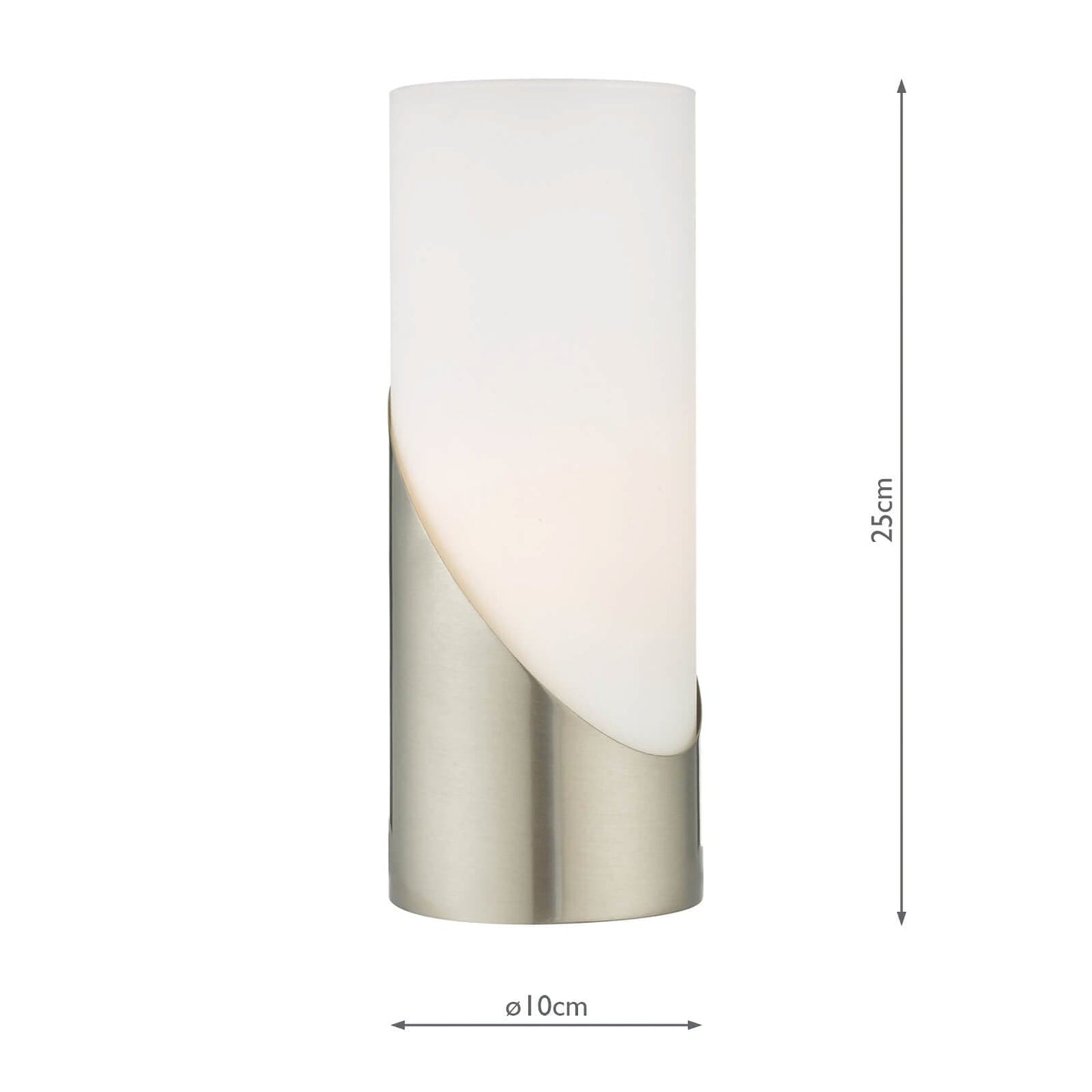 dar lighting Faris Touch Table Lamp Satin Nickel Opal Glass FAR4246