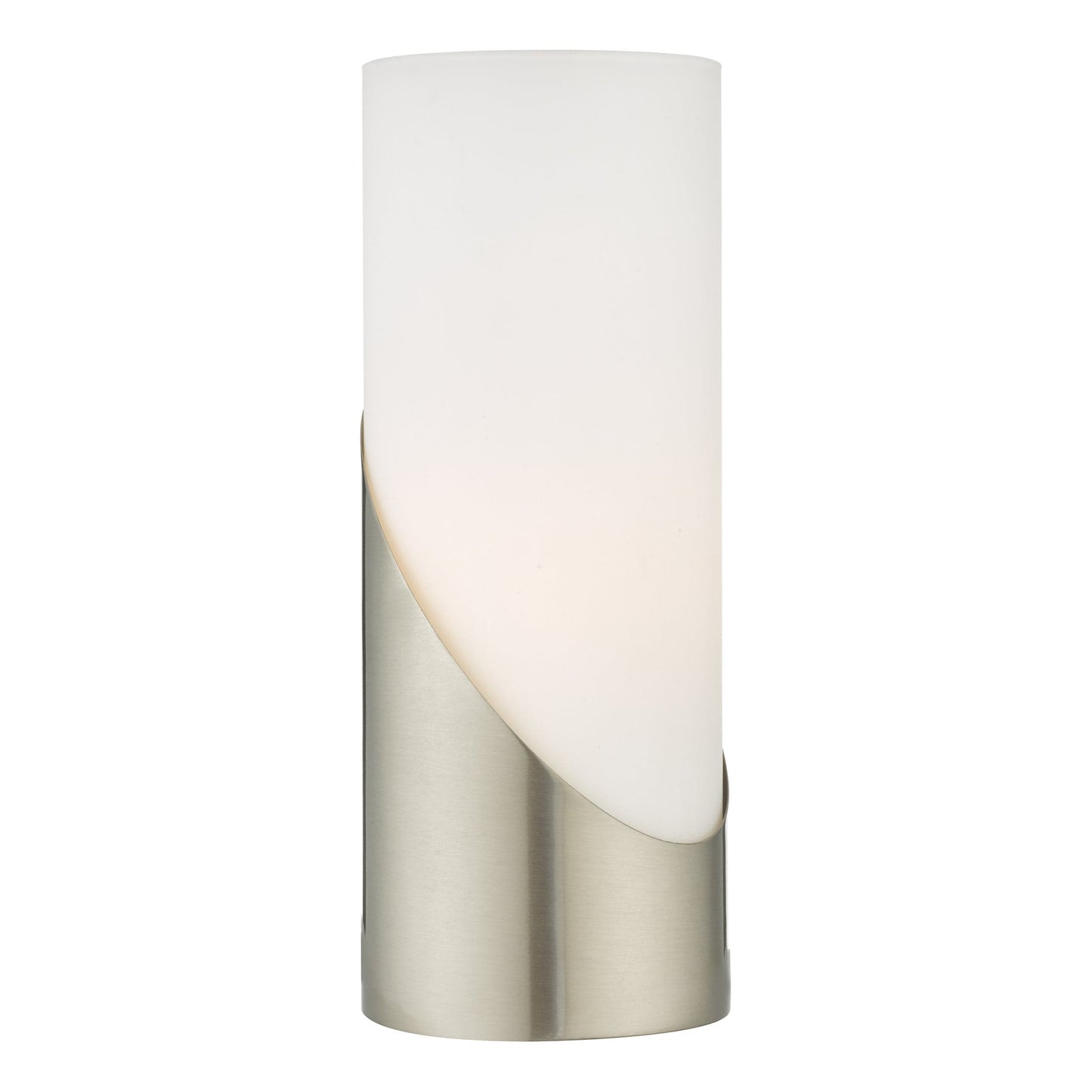 dar lighting Faris Touch Table Lamp Satin Nickel Opal Glass FAR4246