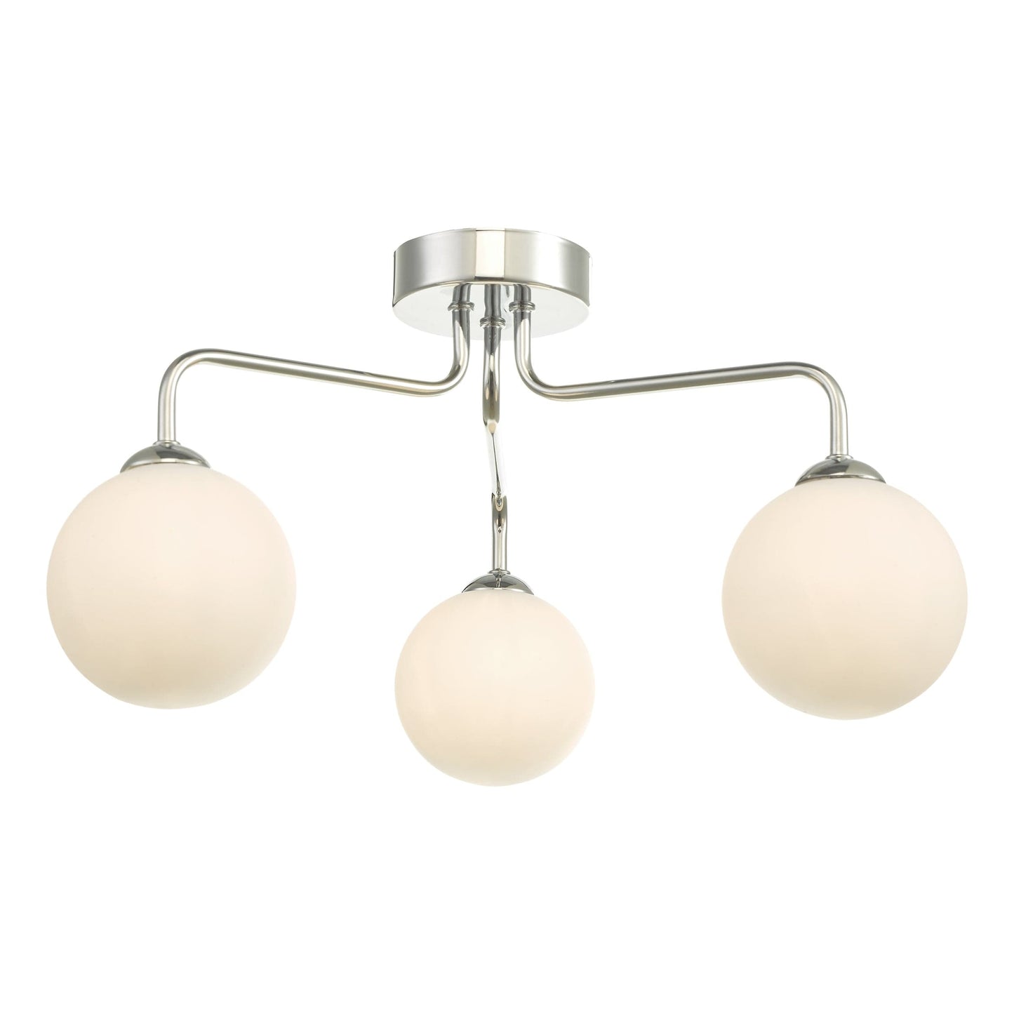 dar lighting Feya 3 Light Semi Flush Polished Chrome Opal Glass FEY0350-02