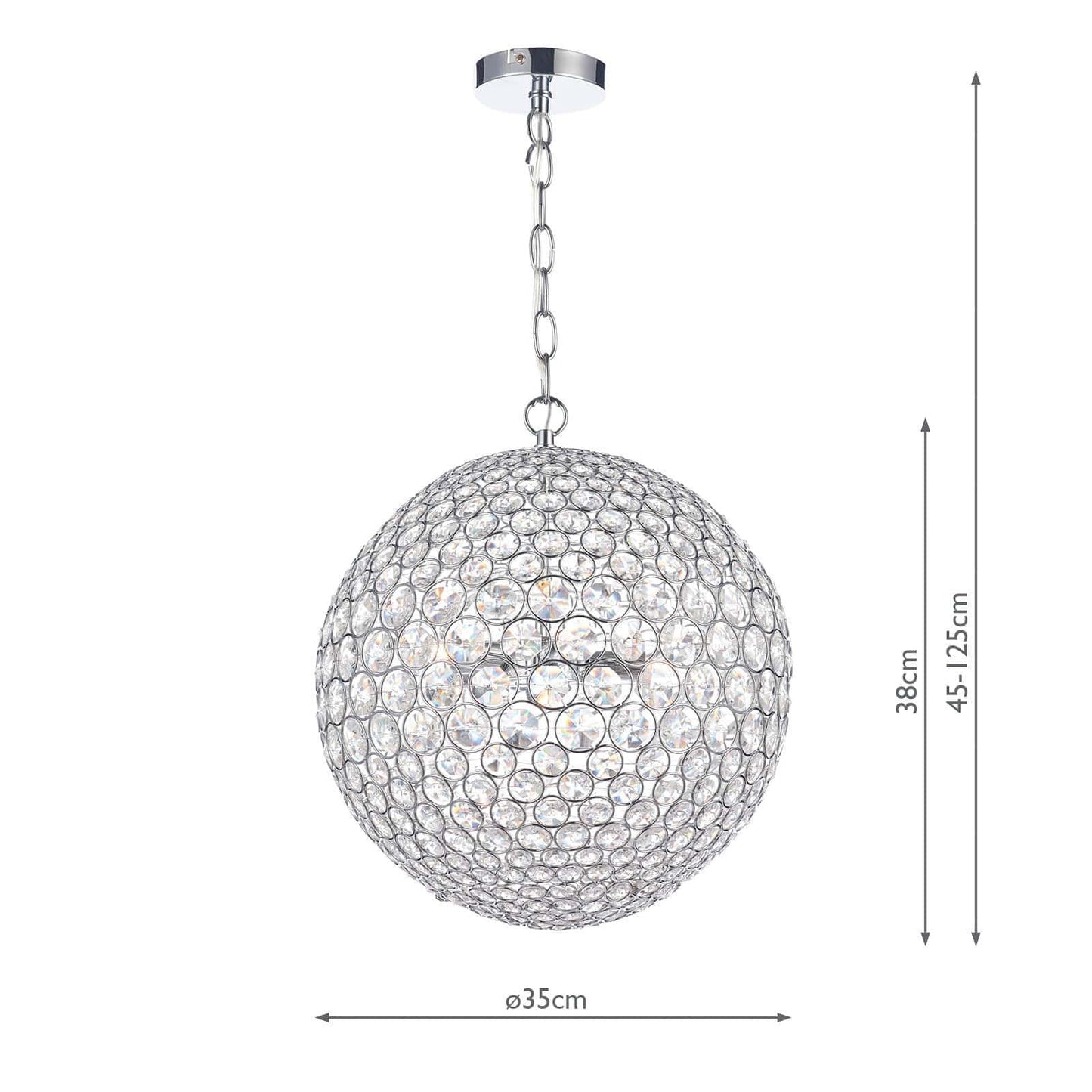 dar lighting Fiesta 5 Light 35CM Pendant Polished Chrome FIE0550