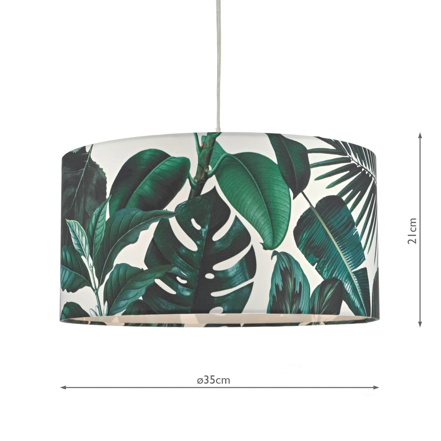 dar lighting Filip Green Leaf Print Easy Fit Shade 35cm FIL6524