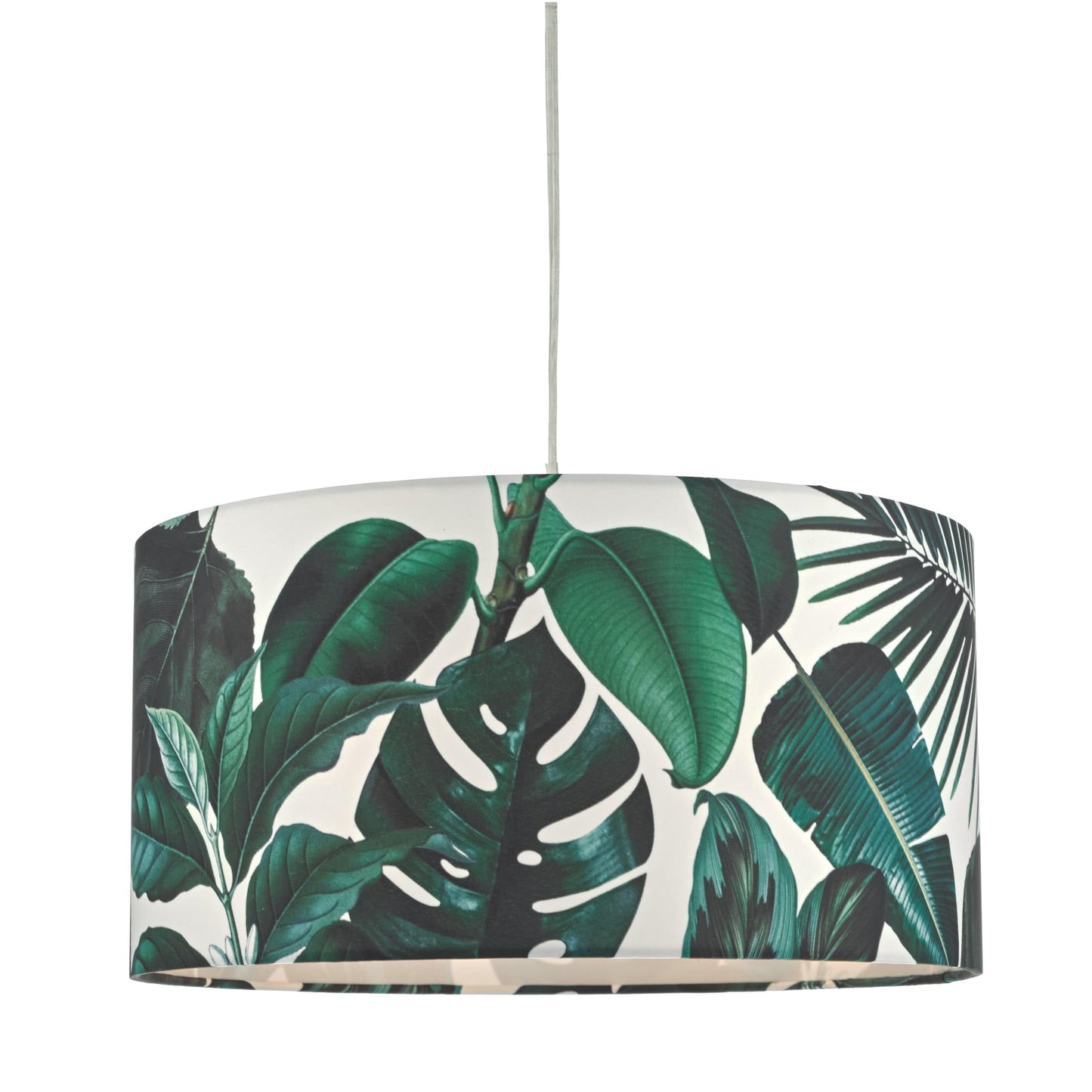 dar lighting Filip Green Leaf Print Easy Fit Shade 35cm FIL6524