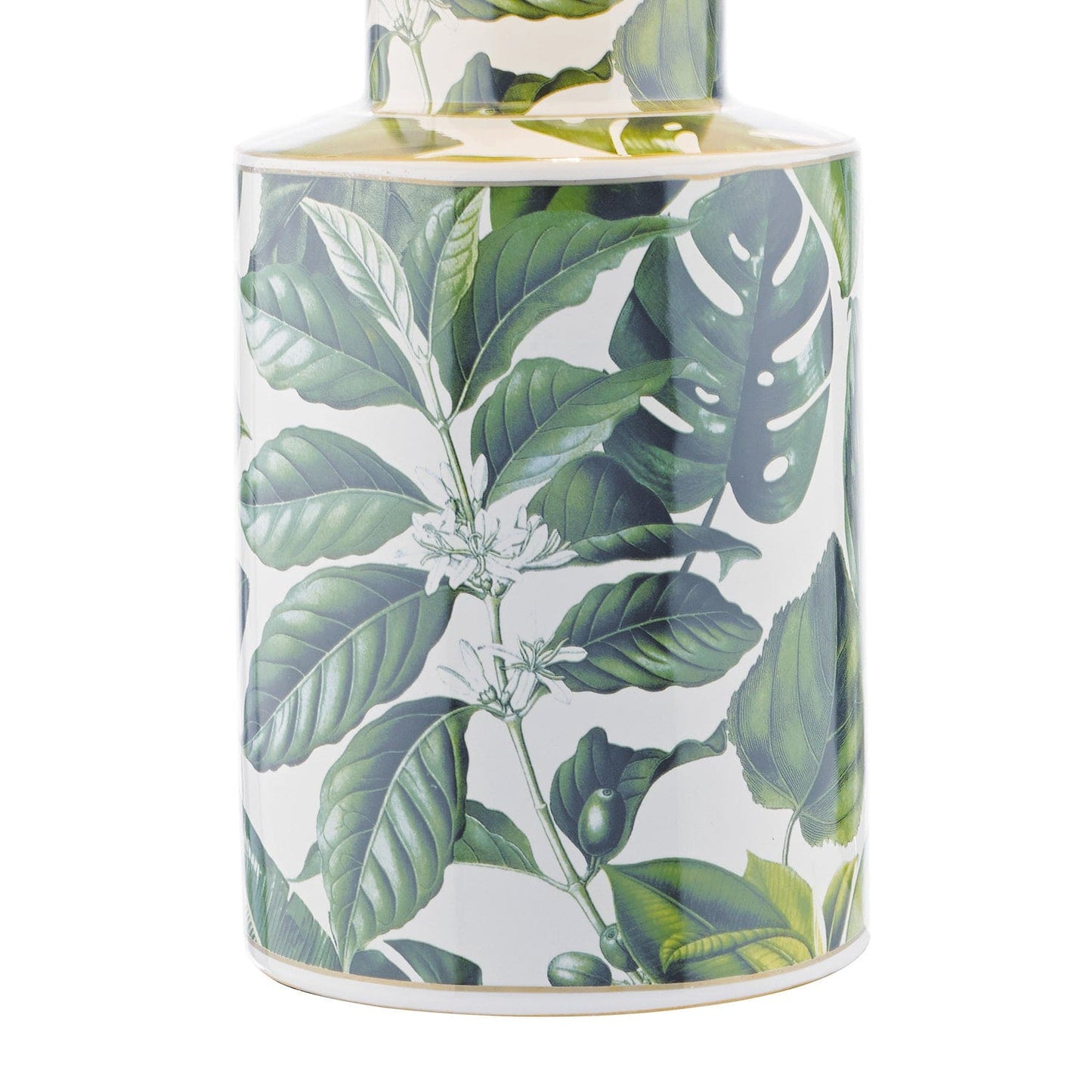 dar lighting Filip Table Lamp Green Leaf Print Base Only FIL4224