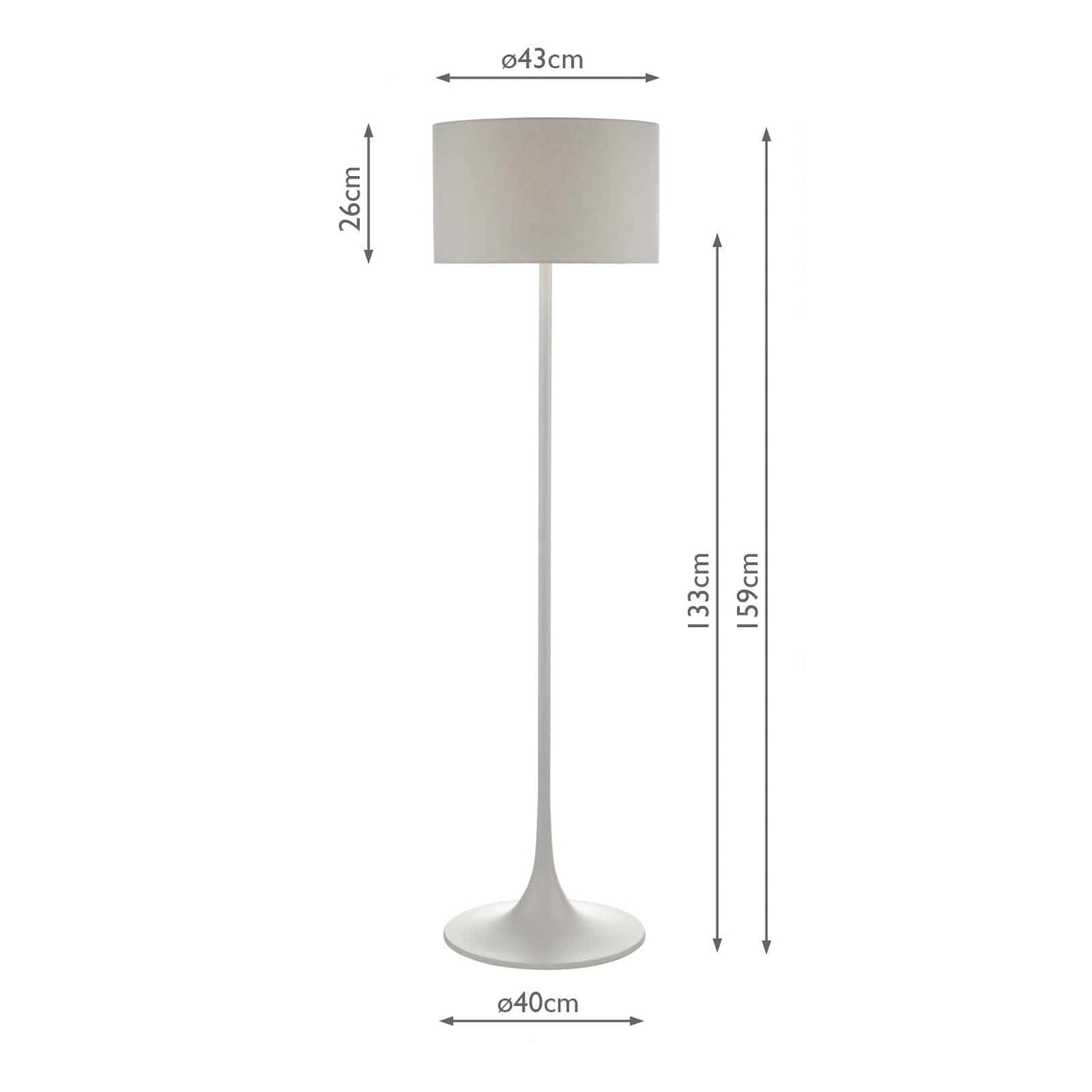 dar lighting Floor Lamp Grey With Shade FUN4939