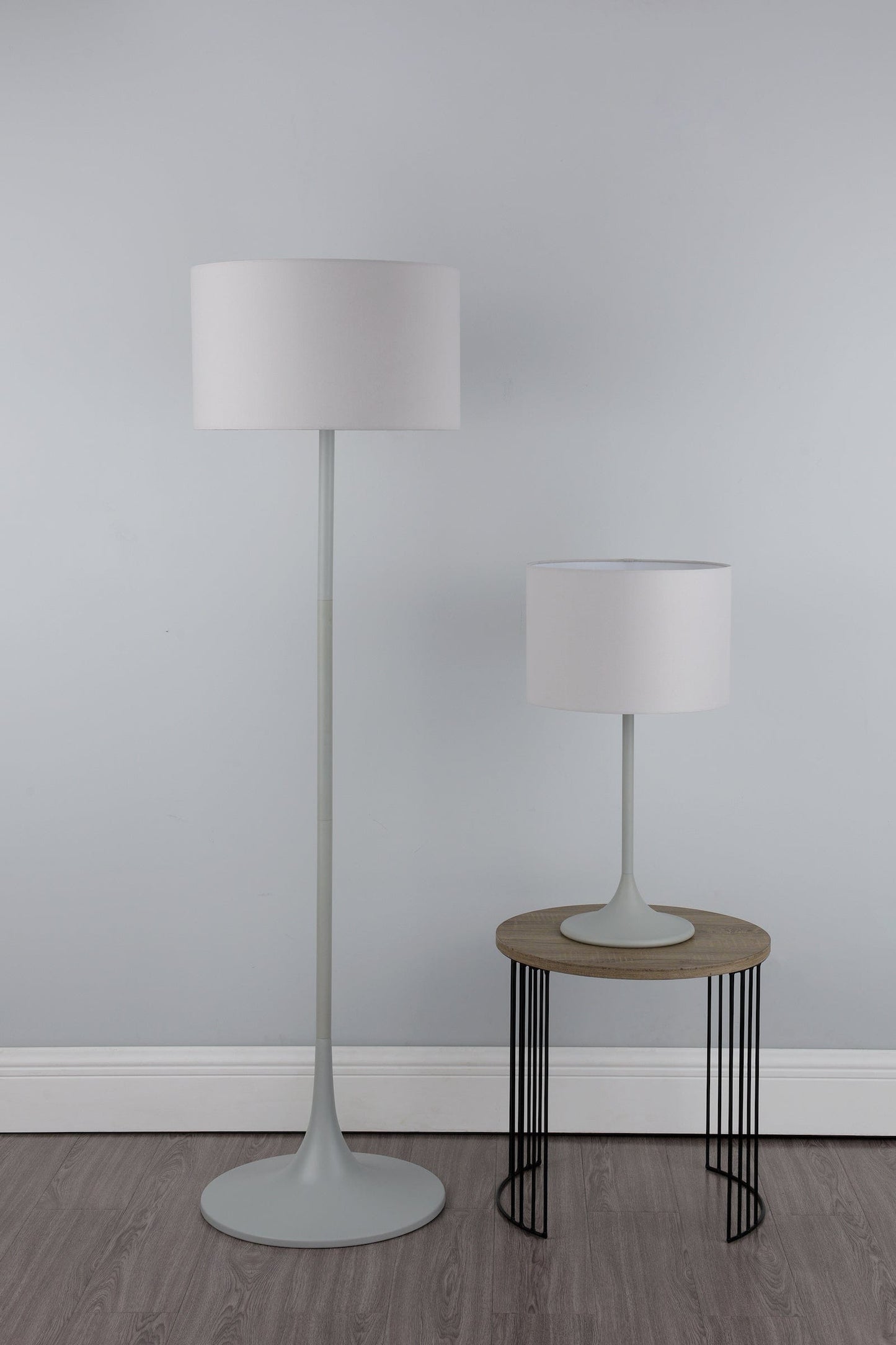 dar lighting Floor Lamp Grey With Shade FUN4939