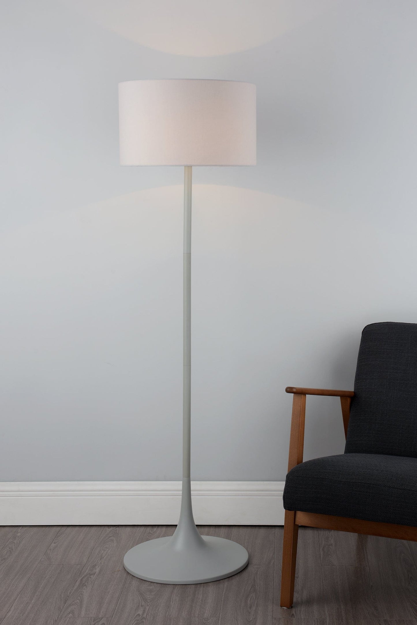 dar lighting Floor Lamp Grey With Shade FUN4939