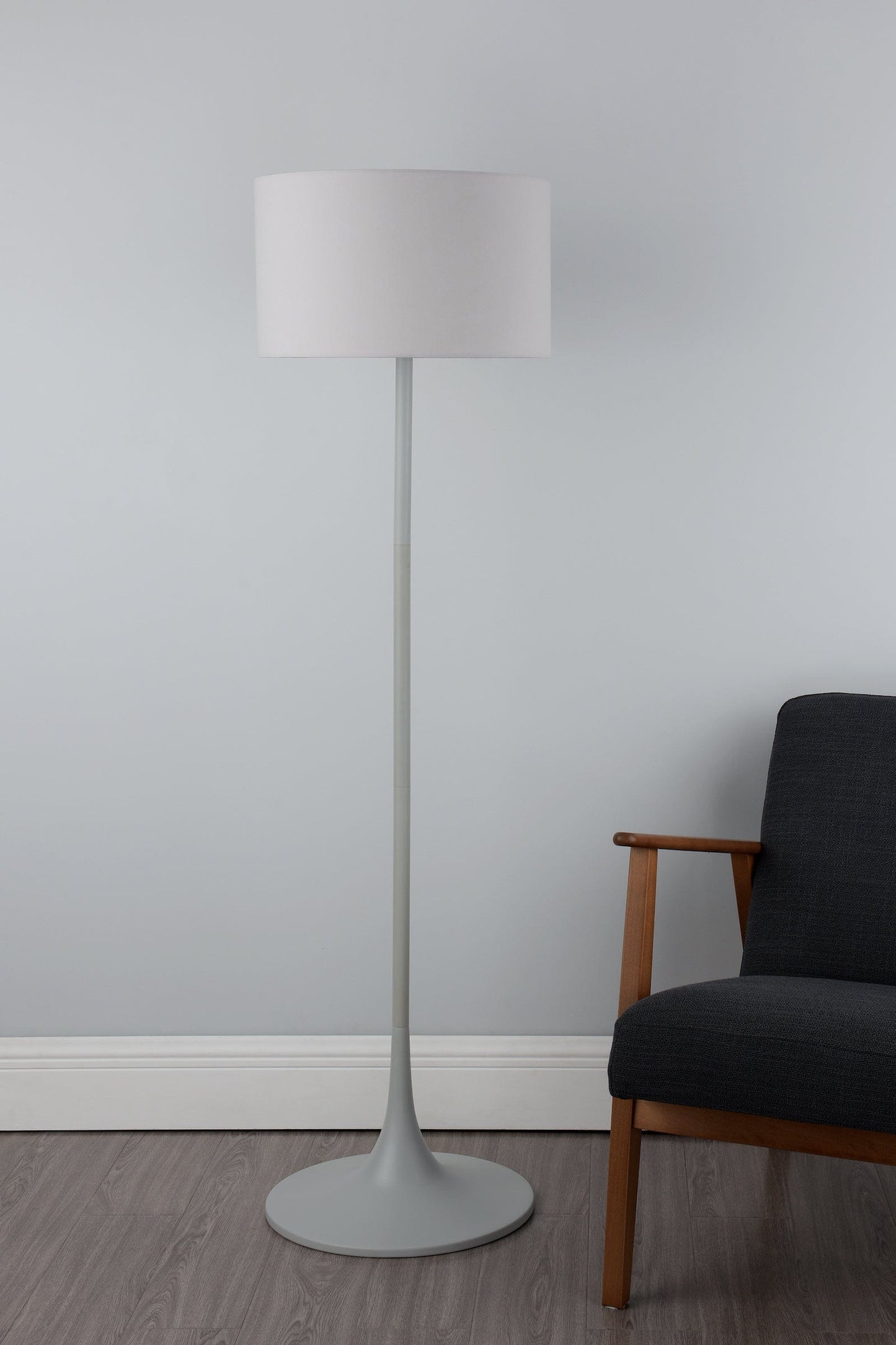 dar lighting Floor Lamp Grey With Shade FUN4939