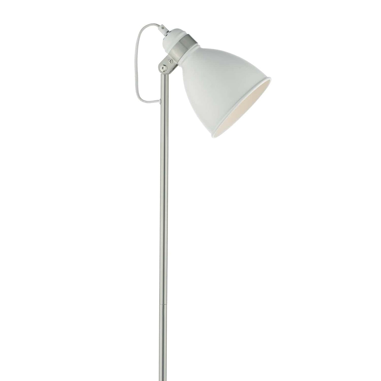 dar lighting Frederick Task Floor Lamp White & Satin Chrome FRE4902