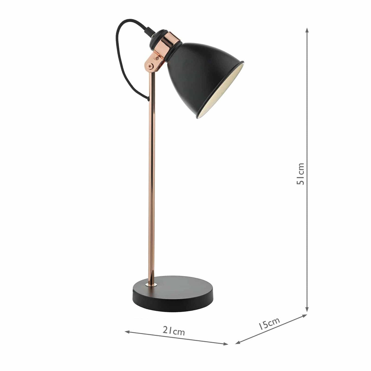 dar lighting Frederick Task Lamp Black & Copper FRE4222