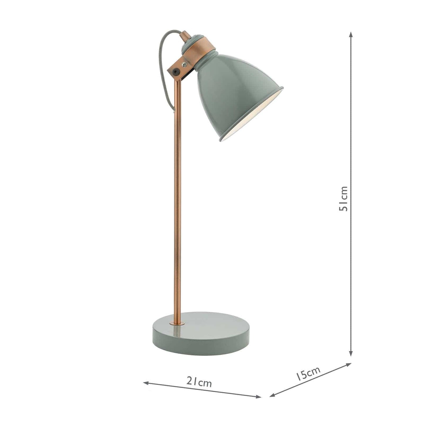 dar lighting Frederick Task Lamp Grey & Copper FRE4239