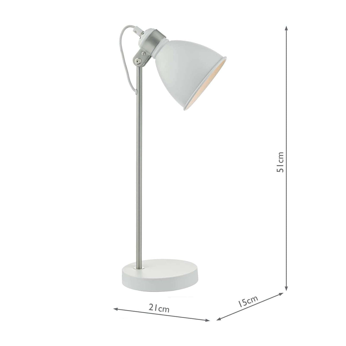 dar lighting Frederick Task Lamp White & Satin Chrome FRE4202