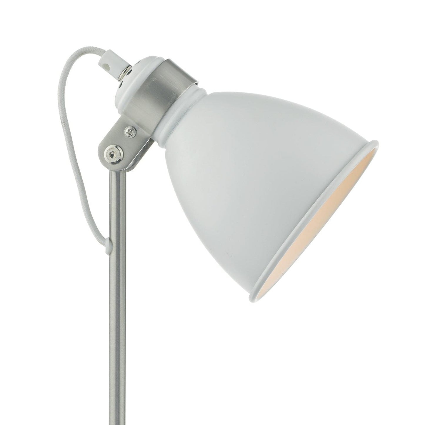 dar lighting Frederick Task Lamp White & Satin Chrome FRE4202