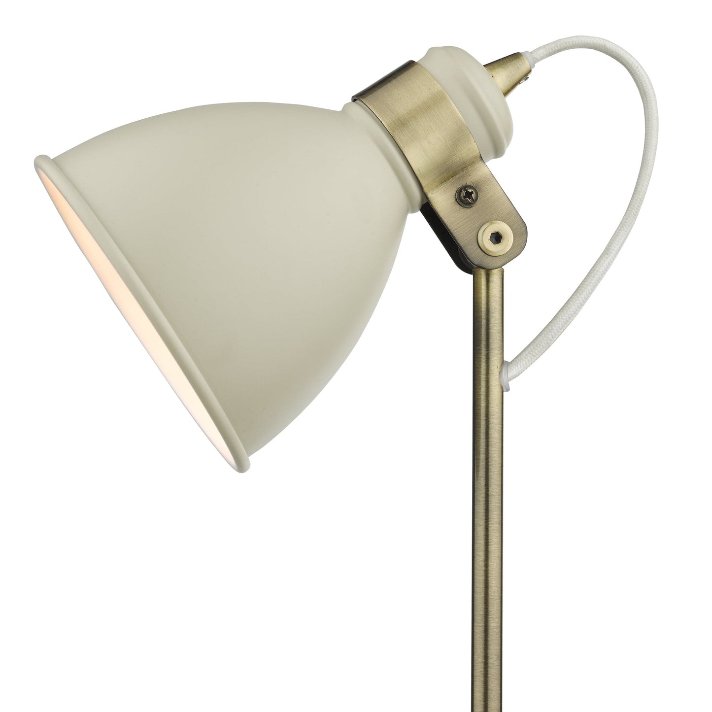 dar lighting Frederick Task Table Lamp Cream Antique Brass FRE4233