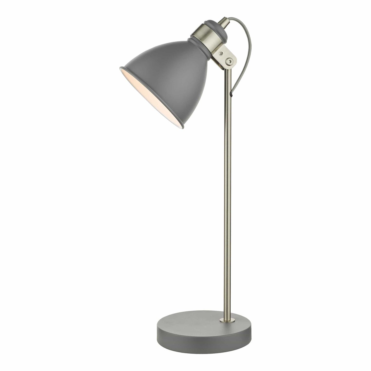 dar lighting Frederick Task Table Lamp Dark Grey Satin Chrome FRE4237