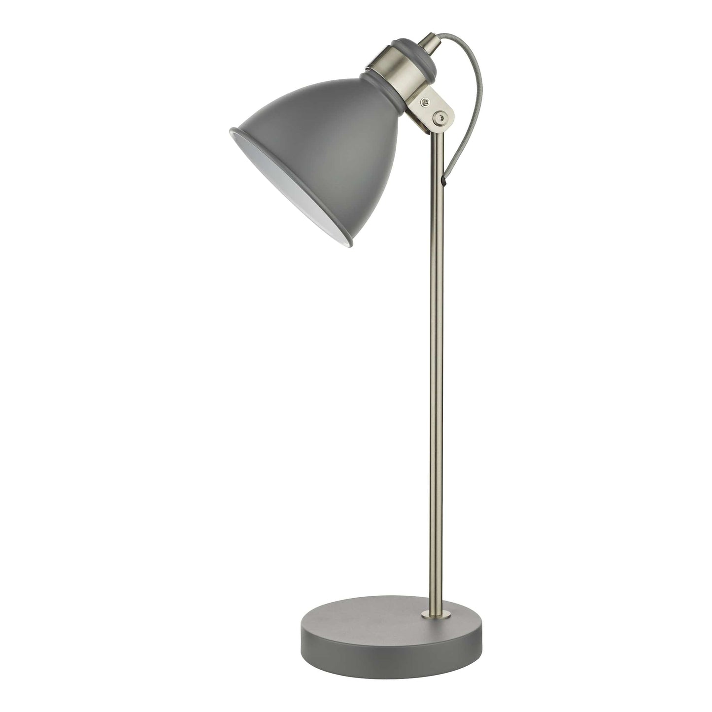 dar lighting Frederick Task Table Lamp Dark Grey Satin Chrome FRE4237