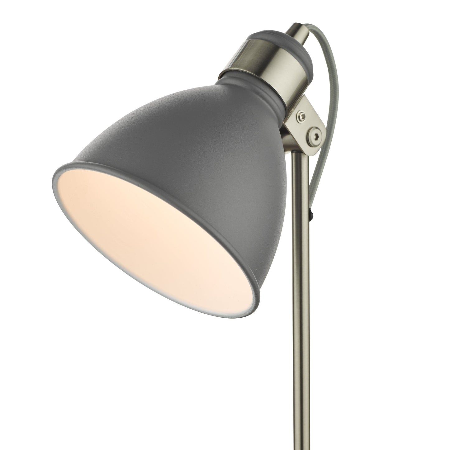 dar lighting Frederick Task Table Lamp Dark Grey Satin Chrome FRE4237