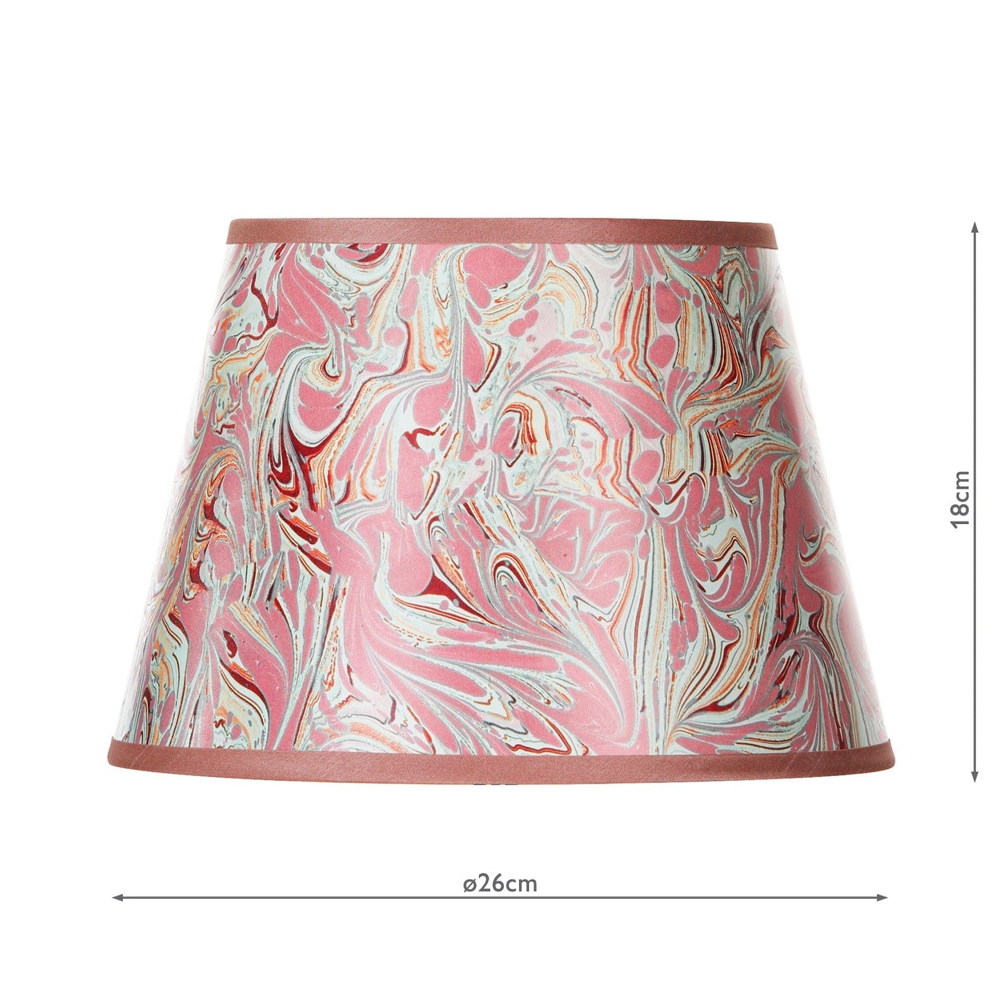 dar lighting Frida Red Marble Pattern Tapered Drum Shade 26cm FRI1025