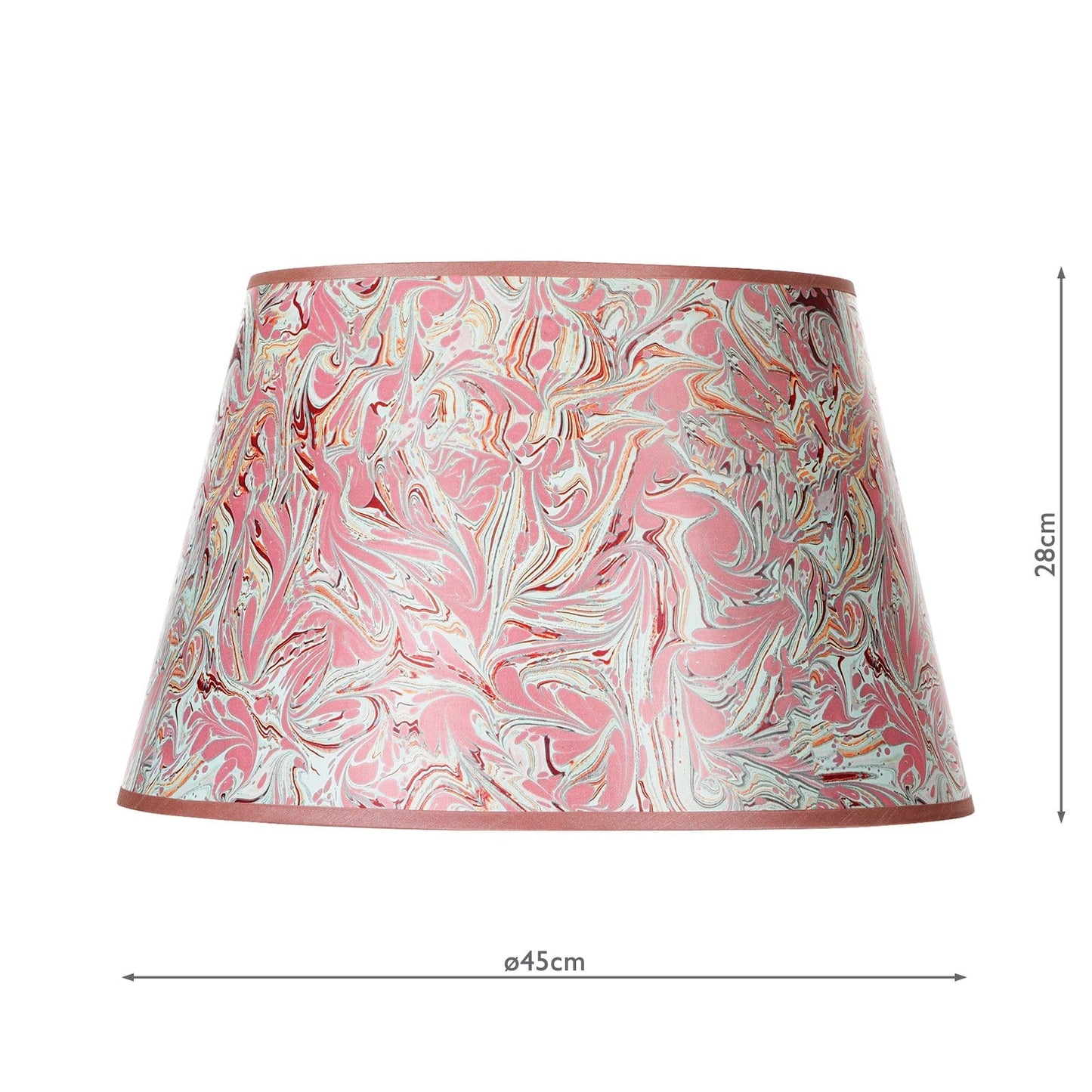 dar lighting Frida Red Marble Pattern Tapered Drum Shade 45cm FRI1725