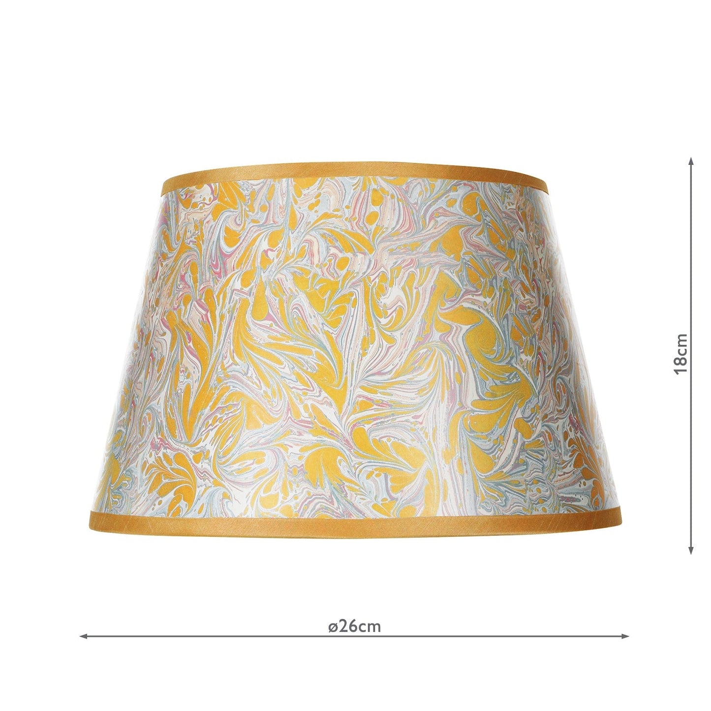 dar lighting Frida Yellow Marble Pattern Tapered Drum Shade 26cm FRI1026