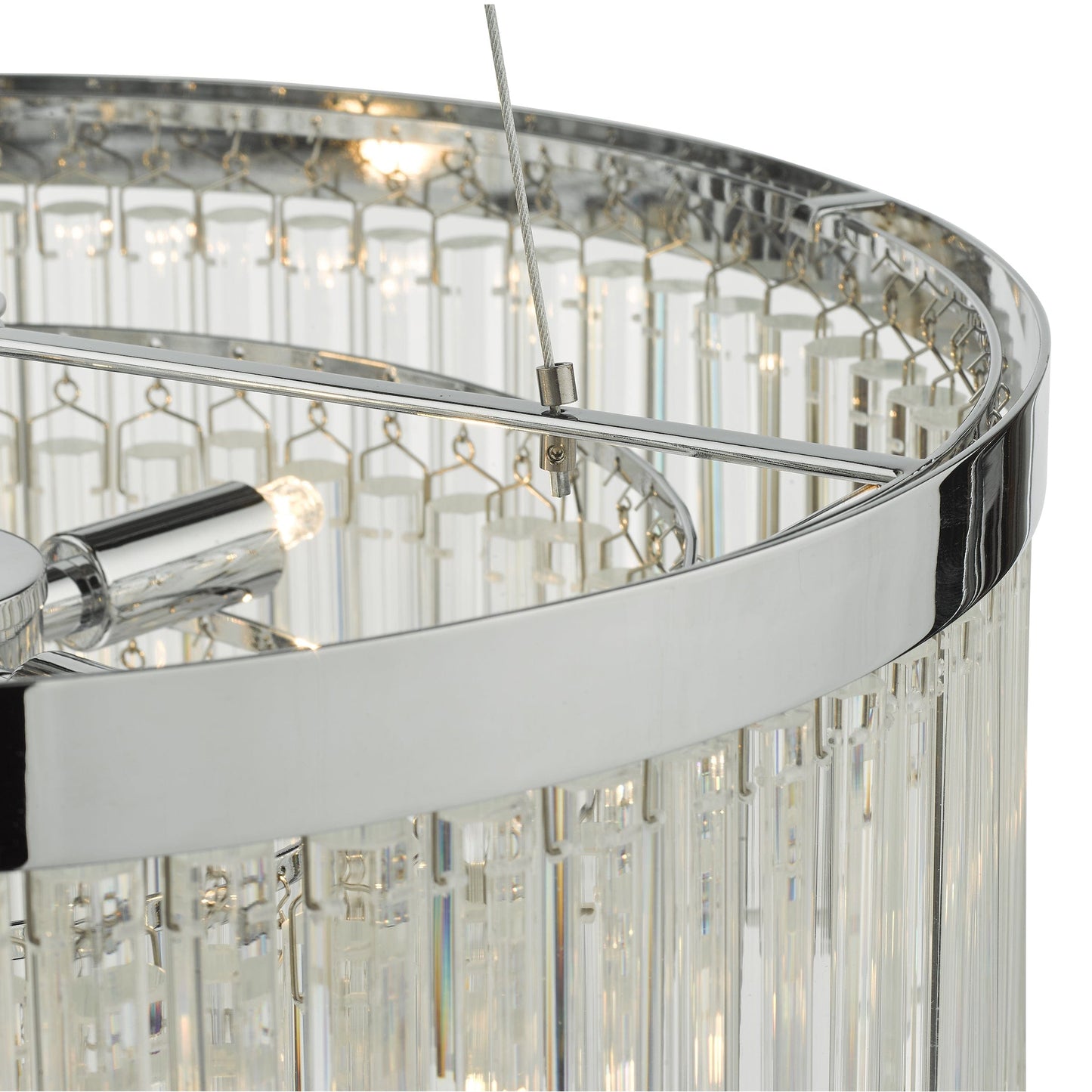 dar lighting Giovana 5 Light Pendant Polished Chrome Clear Glass GIO0508